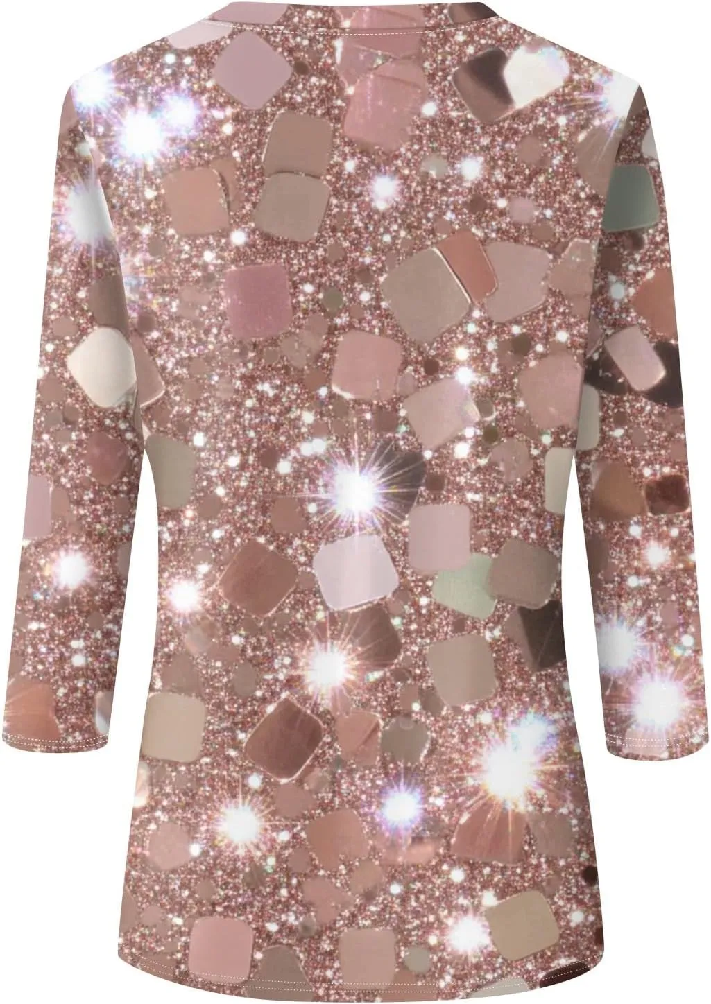 3/4 Sleeve Tops for Women Plus Size Summer Cute Shirts Floral Print 2025 Tops Crewneck Three Quarter Length Blouses