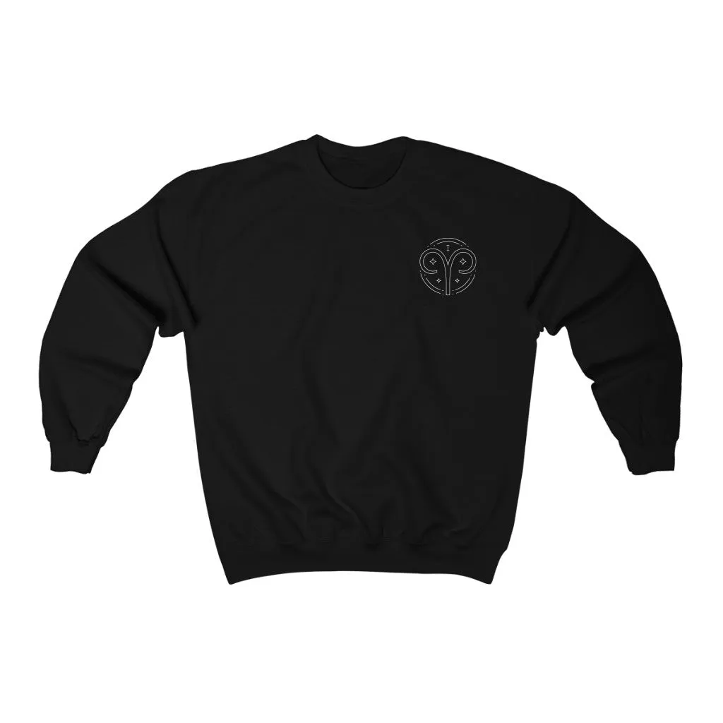 Aries Symbol and Ram "I AM" Zodiac Astrology Crewneck Sweatshirt