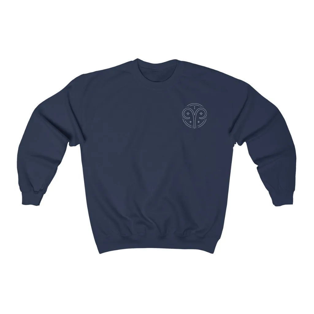 Aries Symbol and Ram "I AM" Zodiac Astrology Crewneck Sweatshirt
