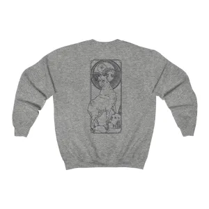 Aries Symbol and Ram "I AM" Zodiac Astrology Crewneck Sweatshirt