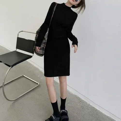Autumn Winter Half Turtleneck Knitted Warm Korean Fashion Loose
