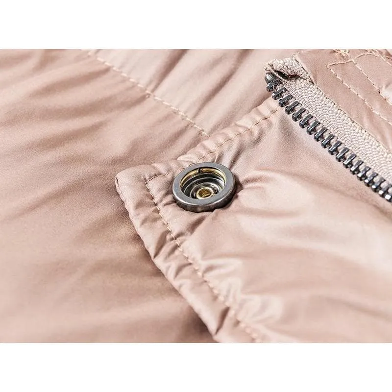 Belted Puffer Jacket in Black