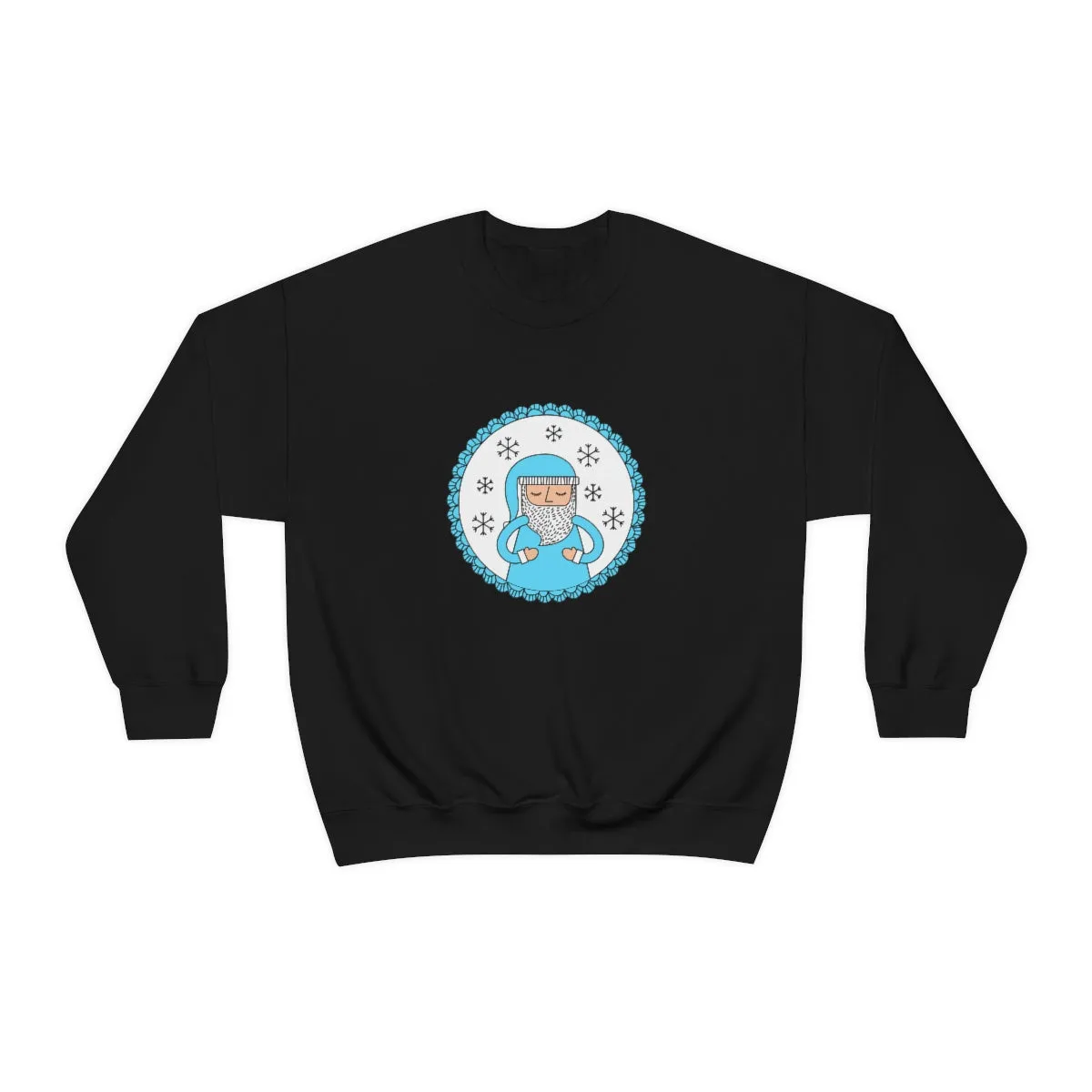 Blue Santa Claus Sweatshirt, Turquoise Santa Sweatshirt, Trendy Noel Minimalist Christmas Sweatshirt, Xmas Santa Crewneck Pastel Holiday Top