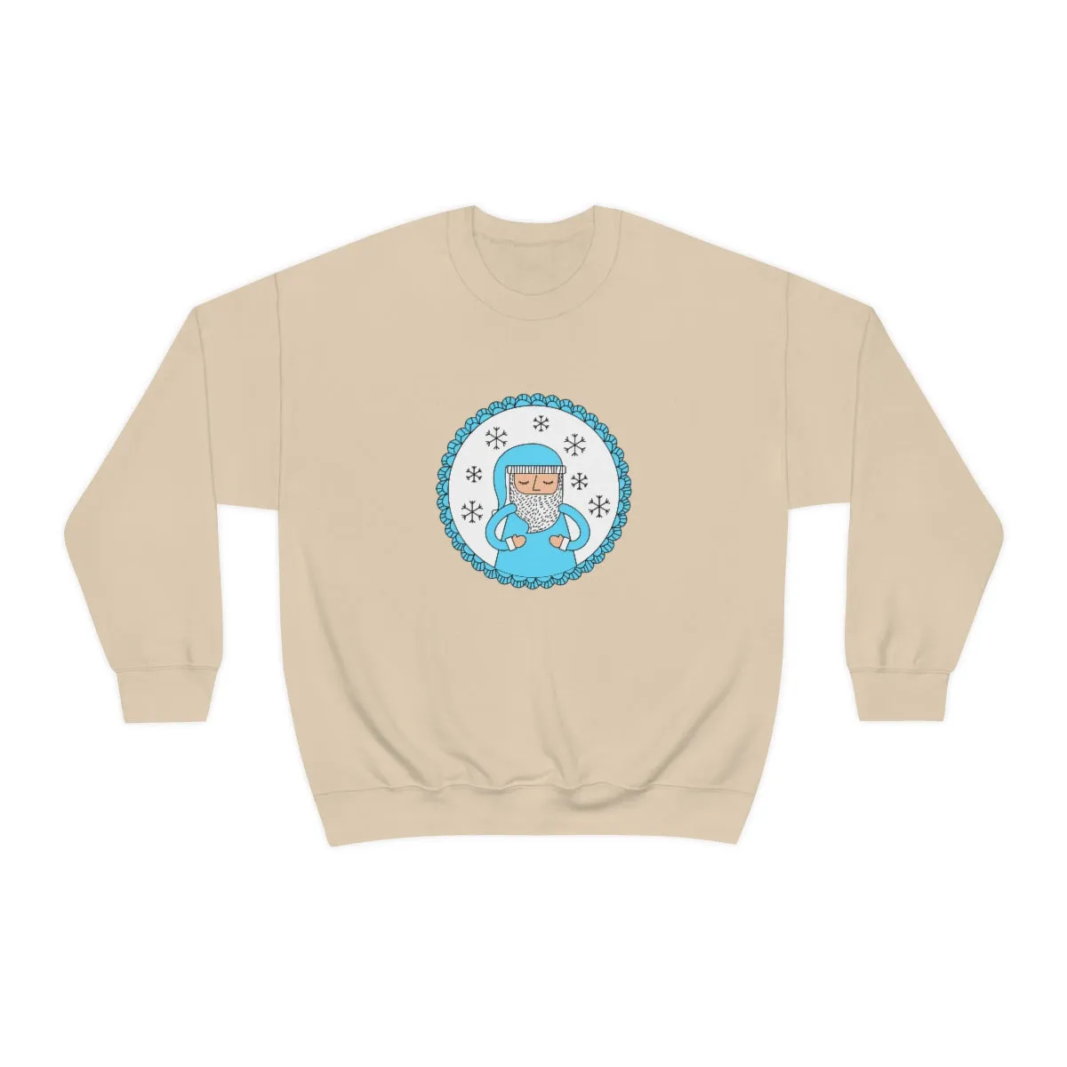 Blue Santa Claus Sweatshirt, Turquoise Santa Sweatshirt, Trendy Noel Minimalist Christmas Sweatshirt, Xmas Santa Crewneck Pastel Holiday Top