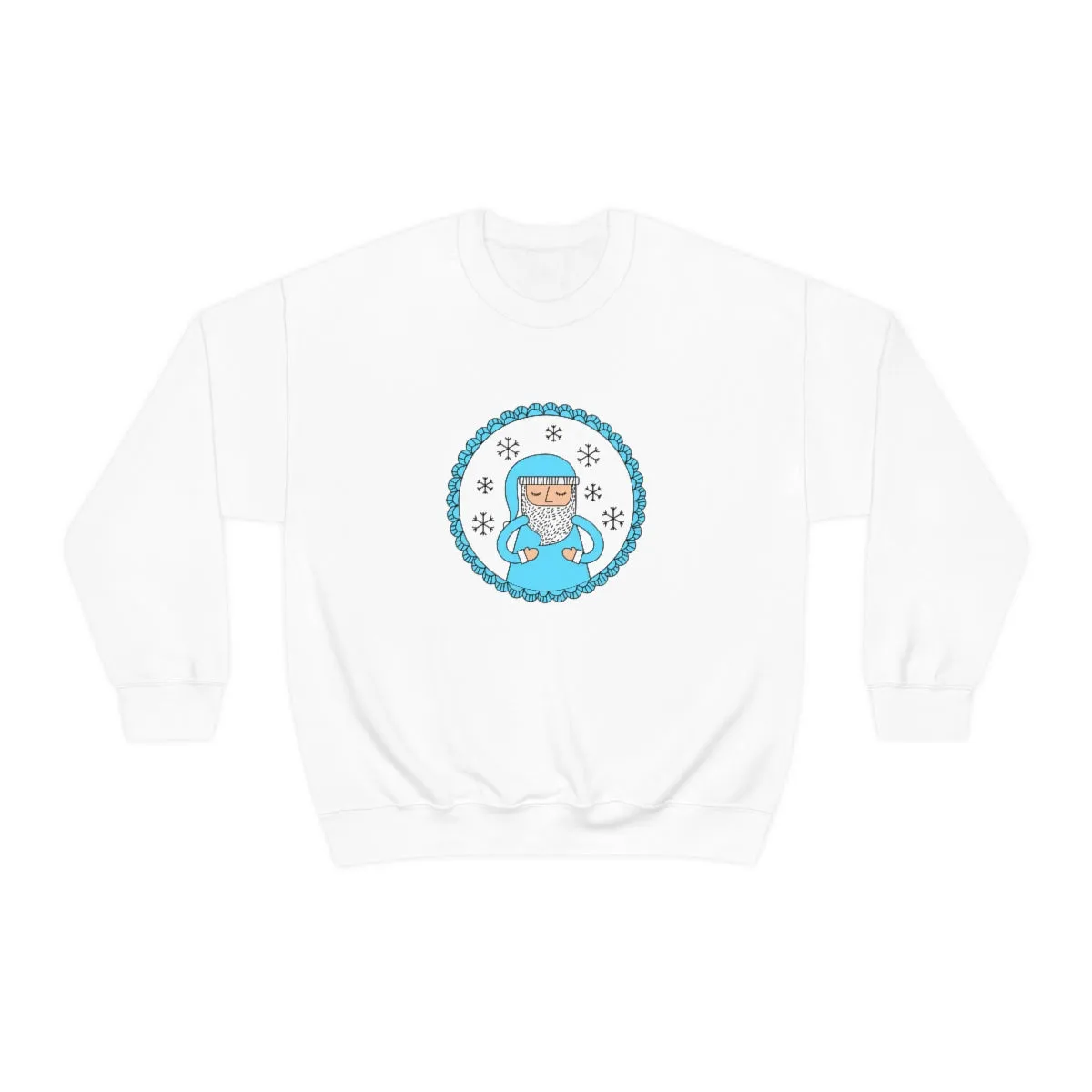 Blue Santa Claus Sweatshirt, Turquoise Santa Sweatshirt, Trendy Noel Minimalist Christmas Sweatshirt, Xmas Santa Crewneck Pastel Holiday Top
