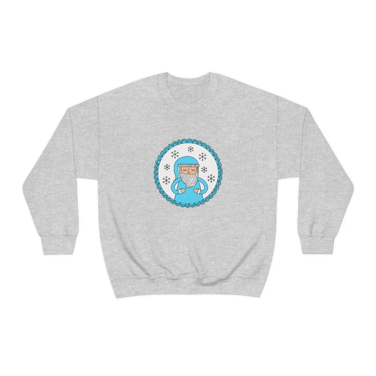 Blue Santa Claus Sweatshirt, Turquoise Santa Sweatshirt, Trendy Noel Minimalist Christmas Sweatshirt, Xmas Santa Crewneck Pastel Holiday Top