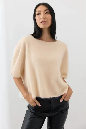 Brushed Cashmere Erika Tee  Shell