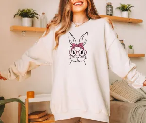 Bunny w/Bow & Glasses Sweatshirt