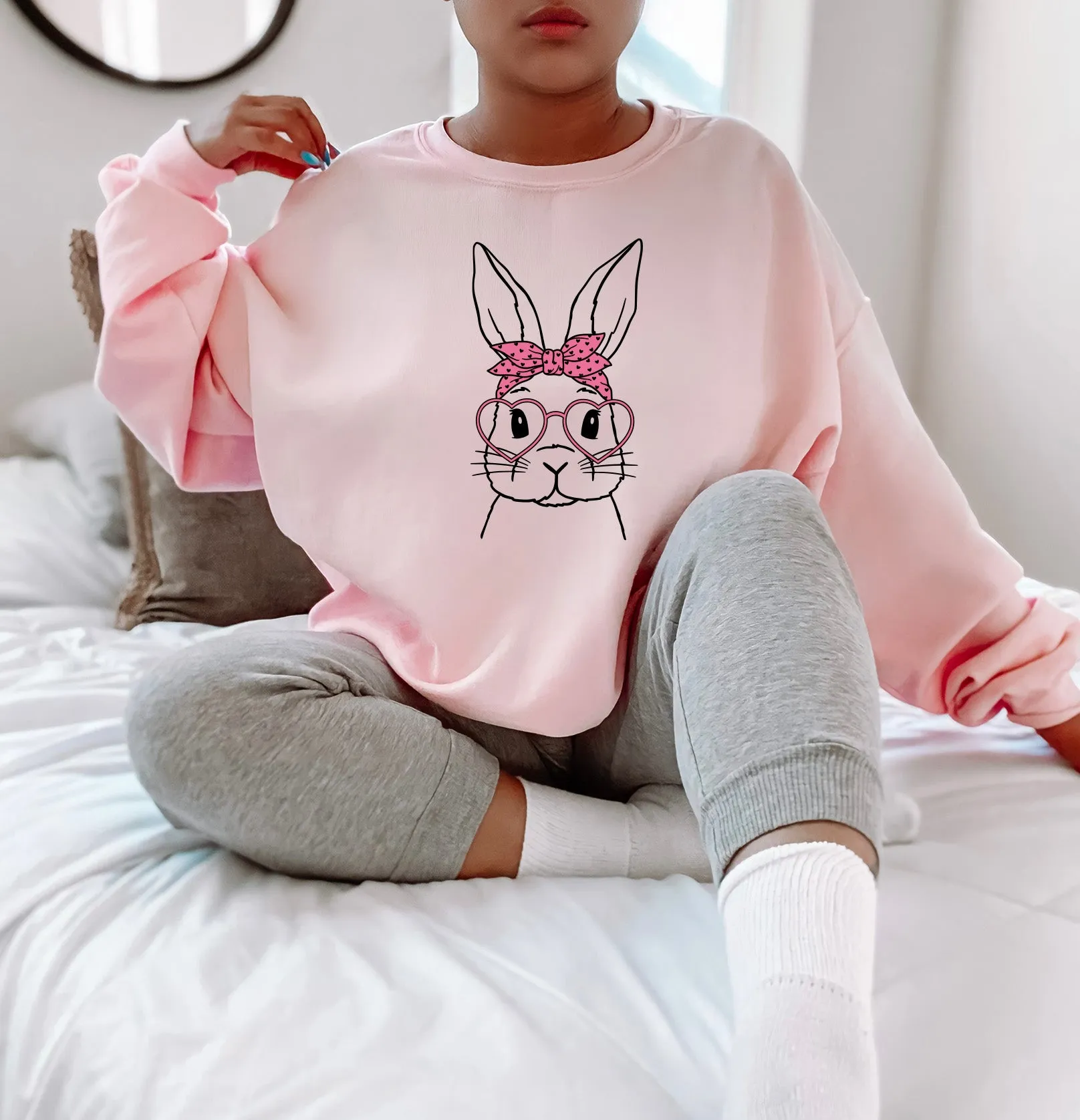 Bunny w/Bow & Glasses Sweatshirt