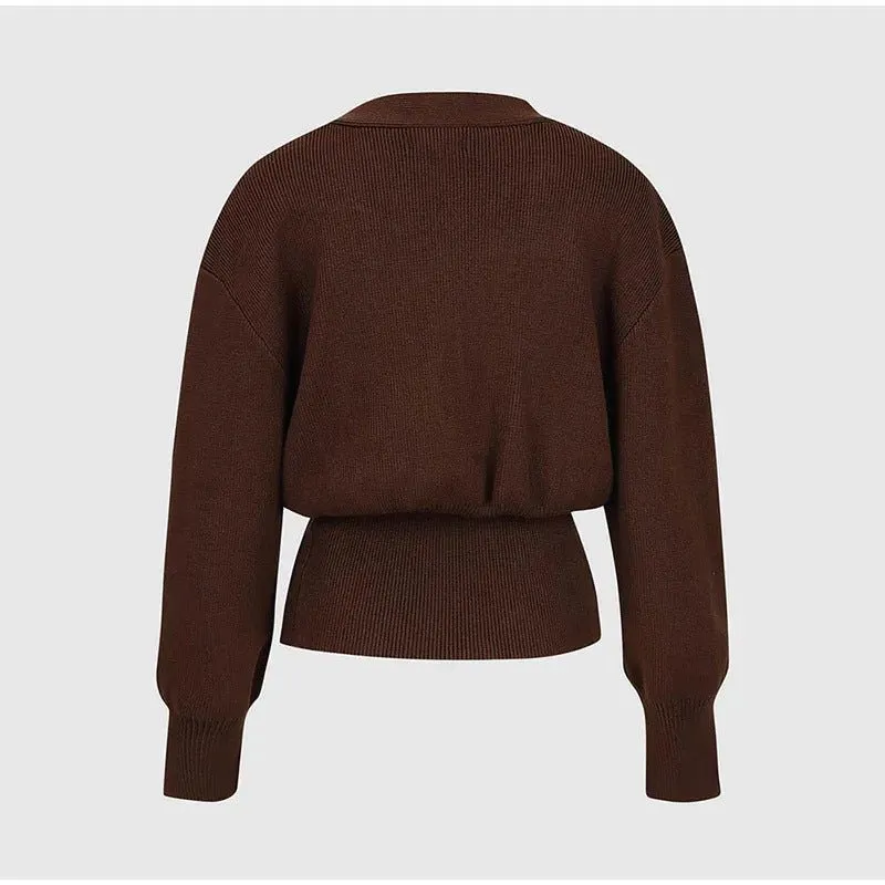 Carla V-neck Button Cardigan