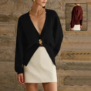 Carla V-neck Button Cardigan