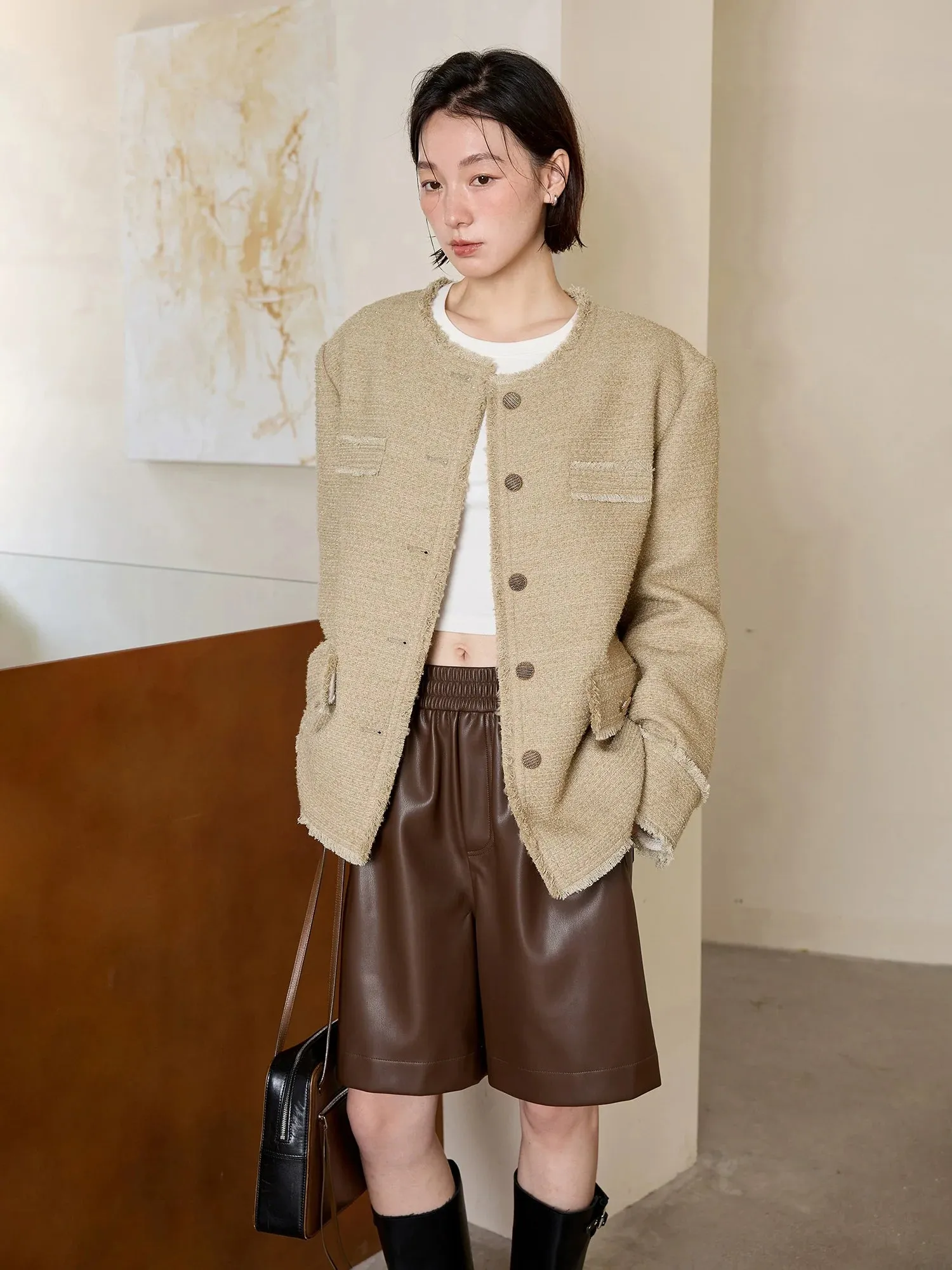 Chic Textured Tweed Jacket