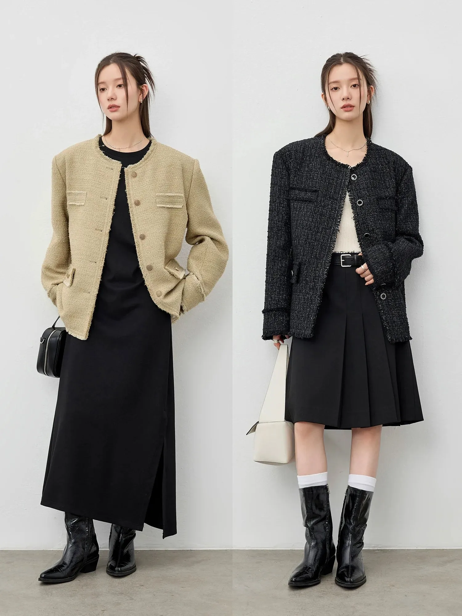Chic Textured Tweed Jacket