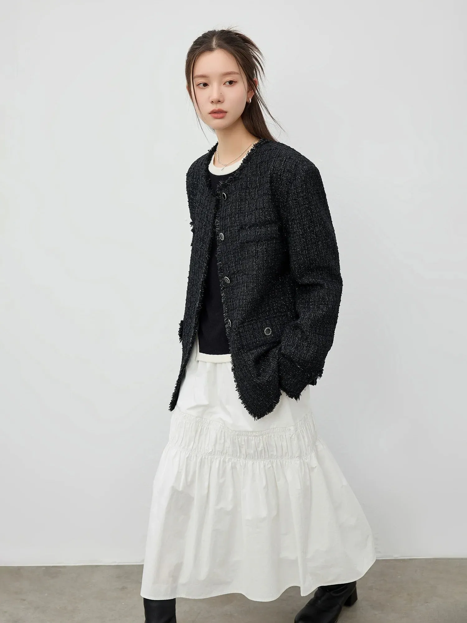 Chic Textured Tweed Jacket