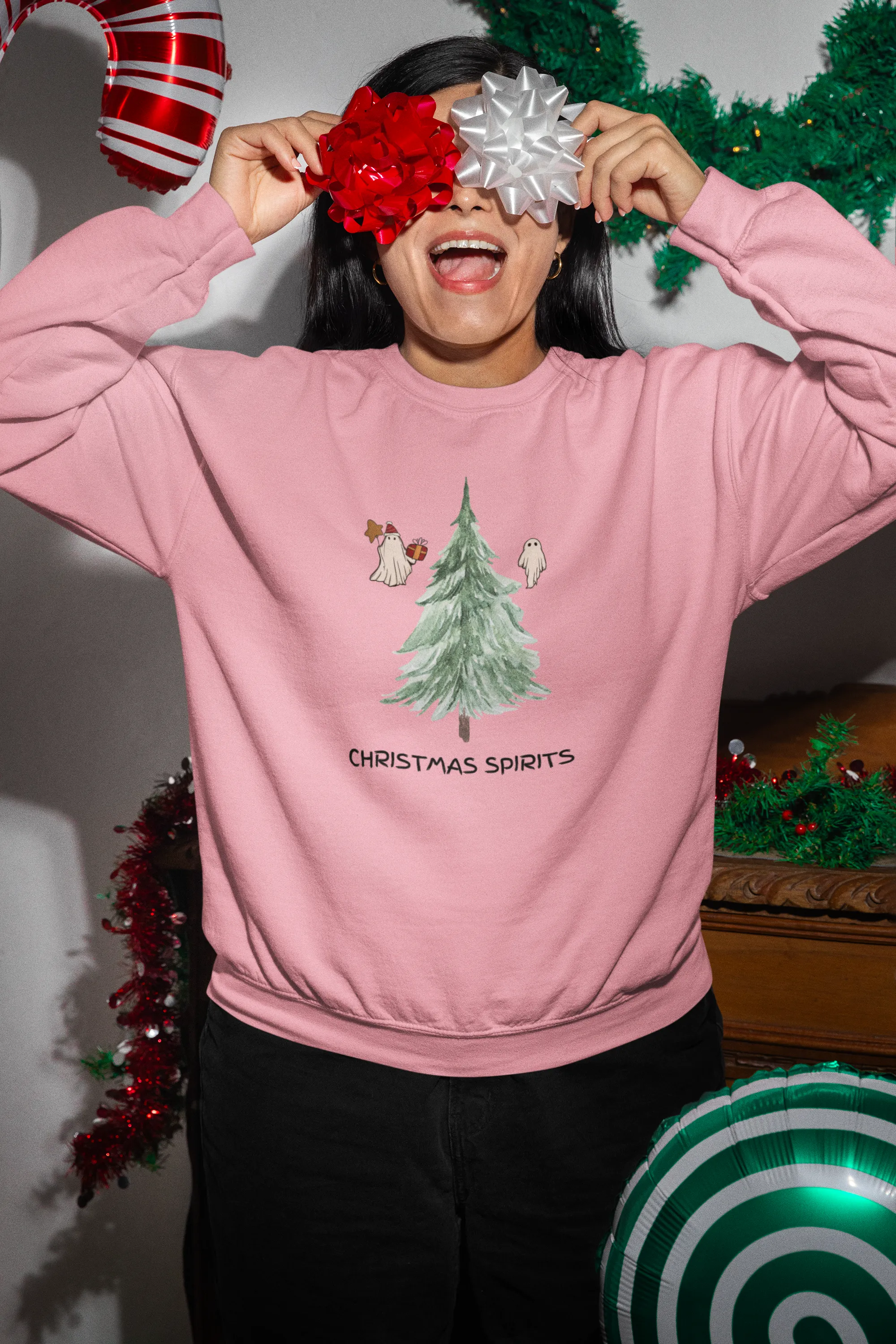 Christmas Spirits, Christmas Sweatshirt, Making Spirits Bright, Ghost Christmas, Spooky Christmas, Halloween Christmas, XMas Sweatshirt