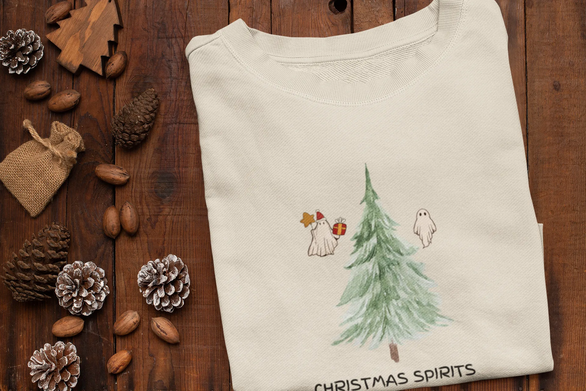 Christmas Spirits, Christmas Sweatshirt, Making Spirits Bright, Ghost Christmas, Spooky Christmas, Halloween Christmas, XMas Sweatshirt