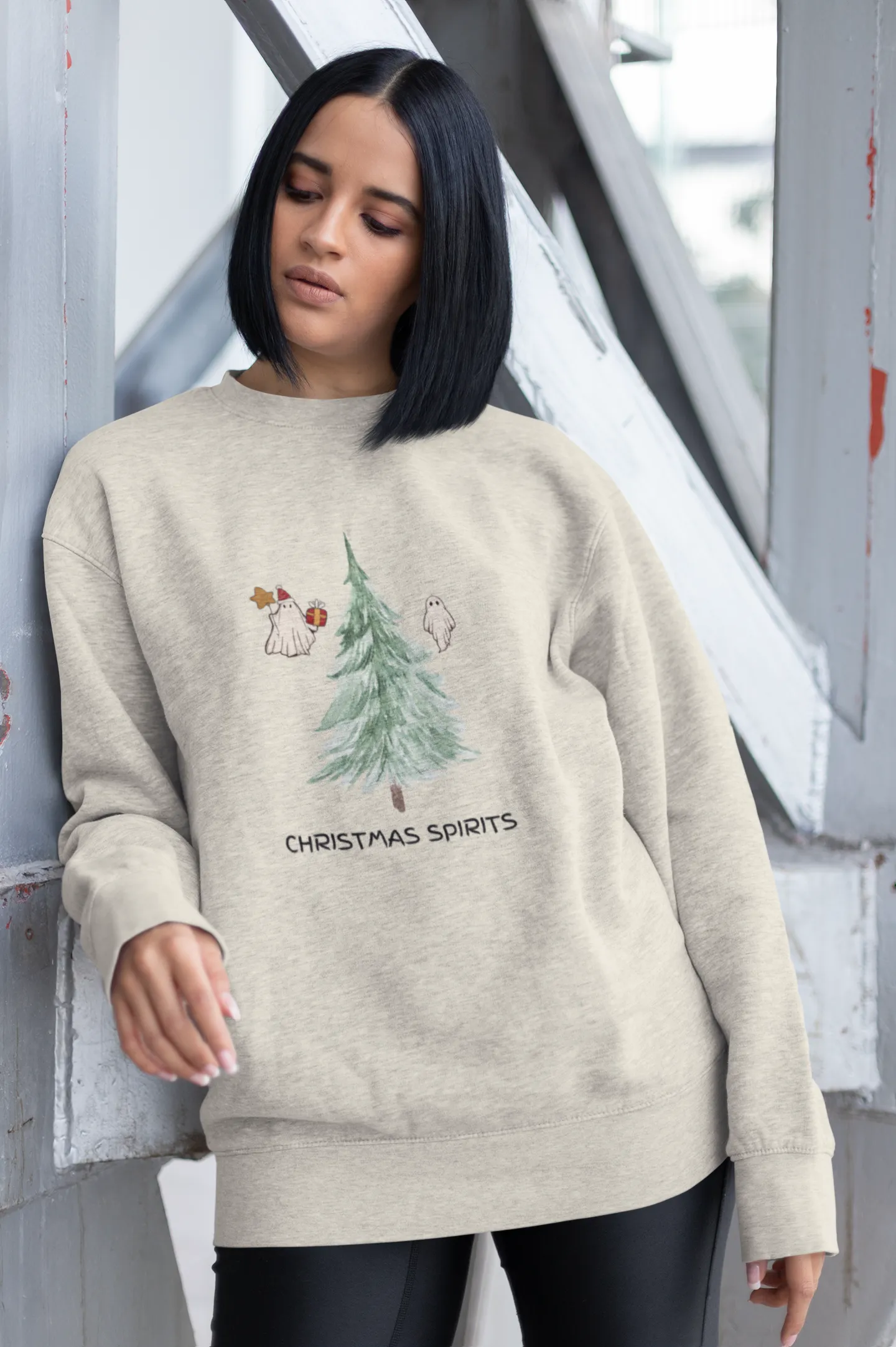 Christmas Spirits, Christmas Sweatshirt, Making Spirits Bright, Ghost Christmas, Spooky Christmas, Halloween Christmas, XMas Sweatshirt