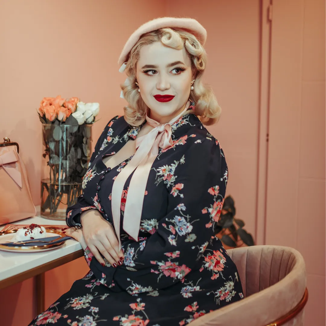 Clarice Dress in Navy Mayflower