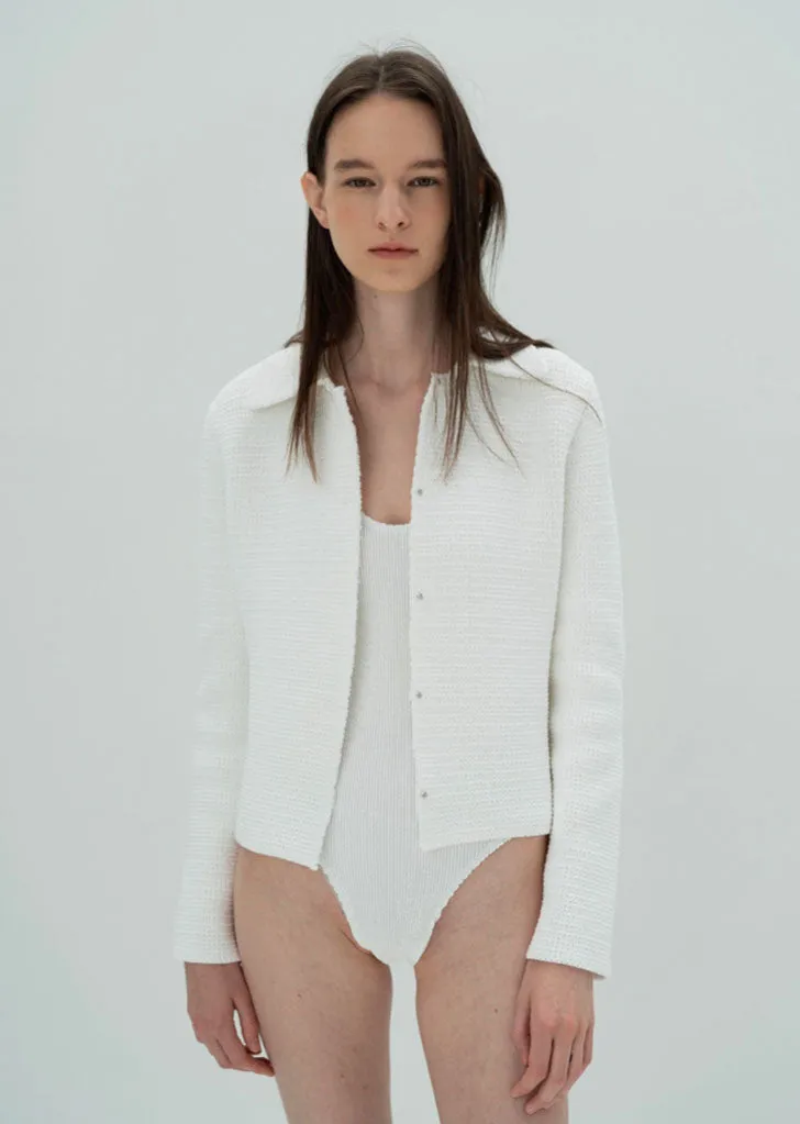 Collared Cardigan — White