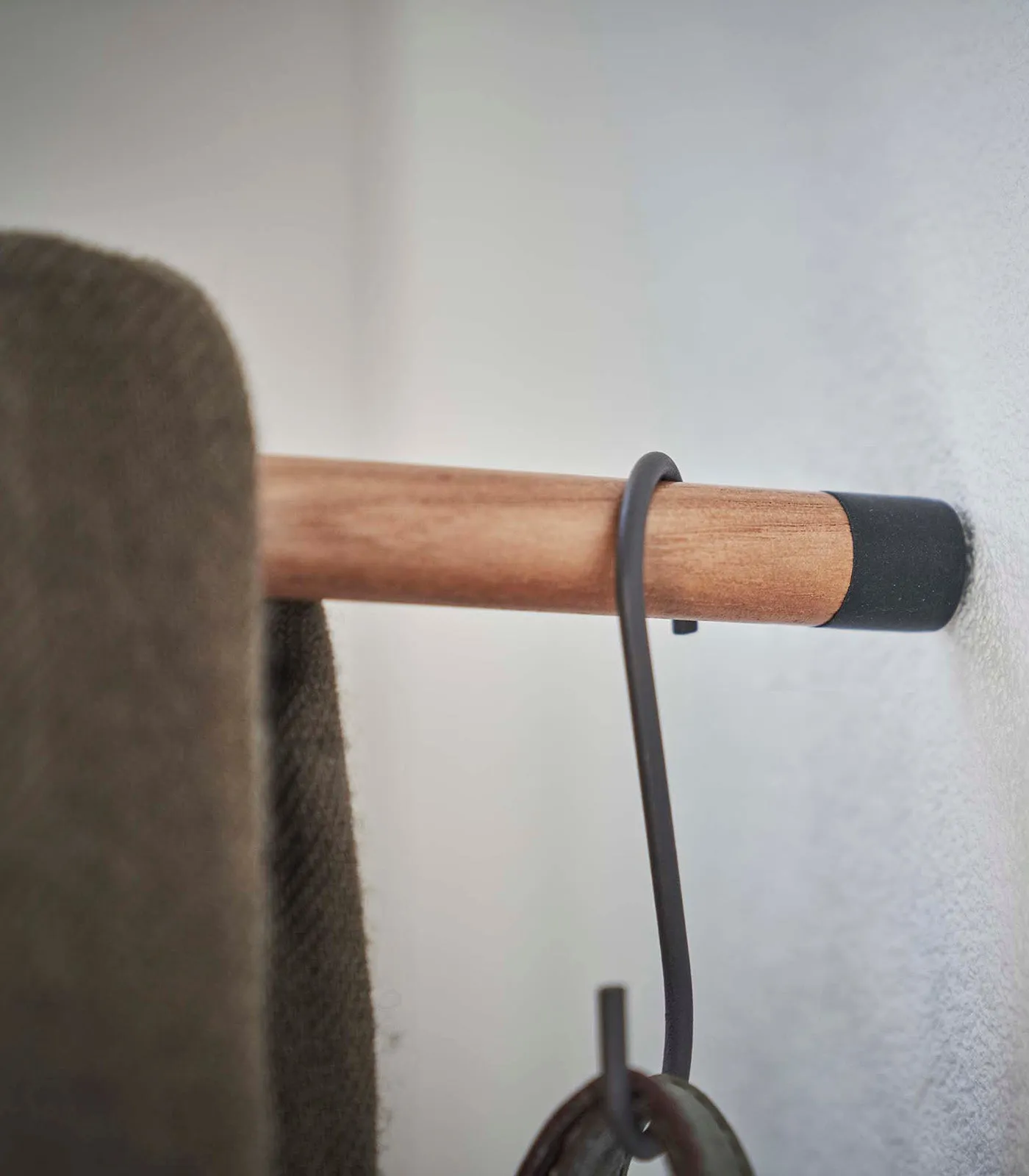 Corner Leaning Coat Hanger (63" H)  - Steel   Wood from Yamazaki Home