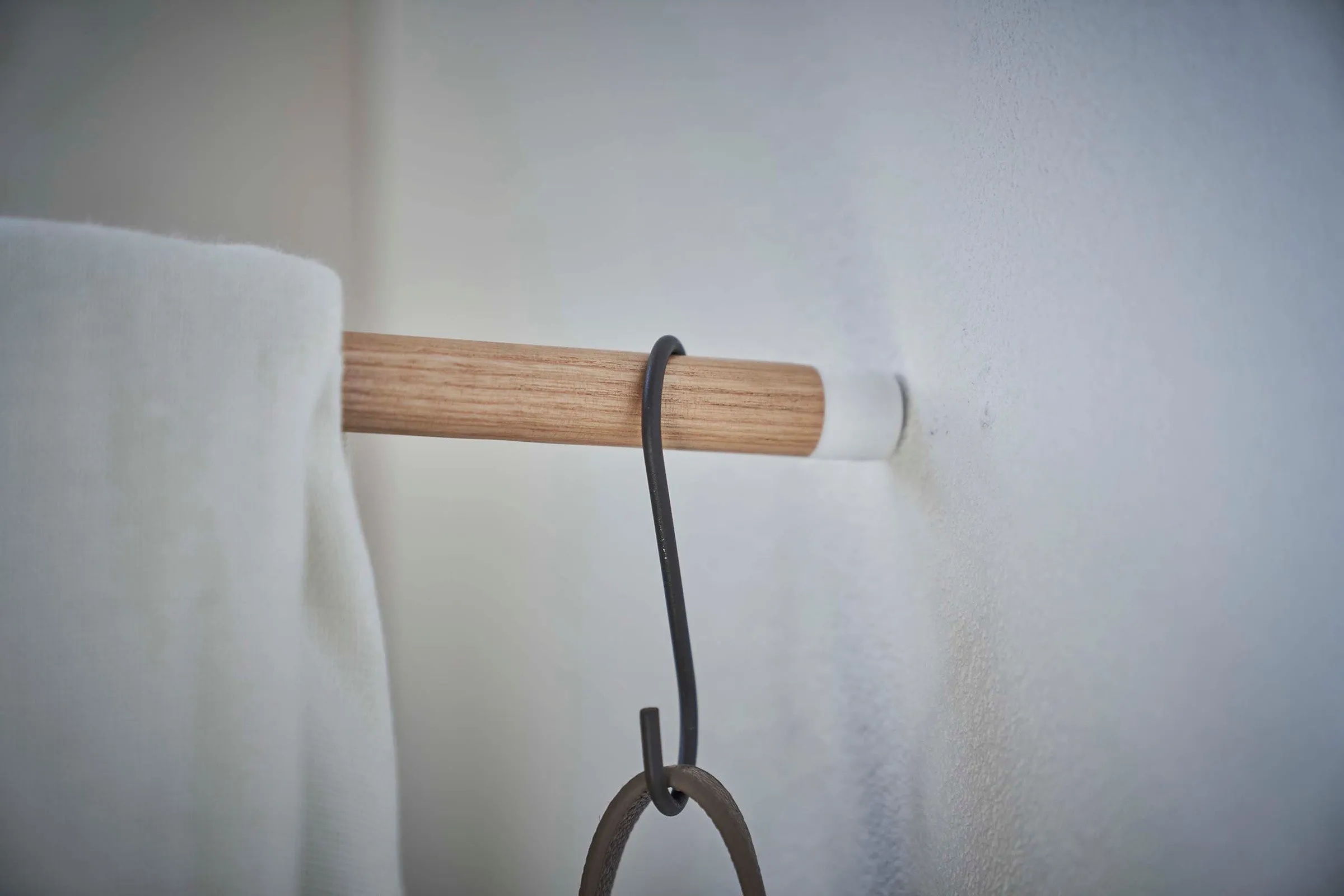 Corner Leaning Coat Hanger (63" H)  - Steel   Wood from Yamazaki Home