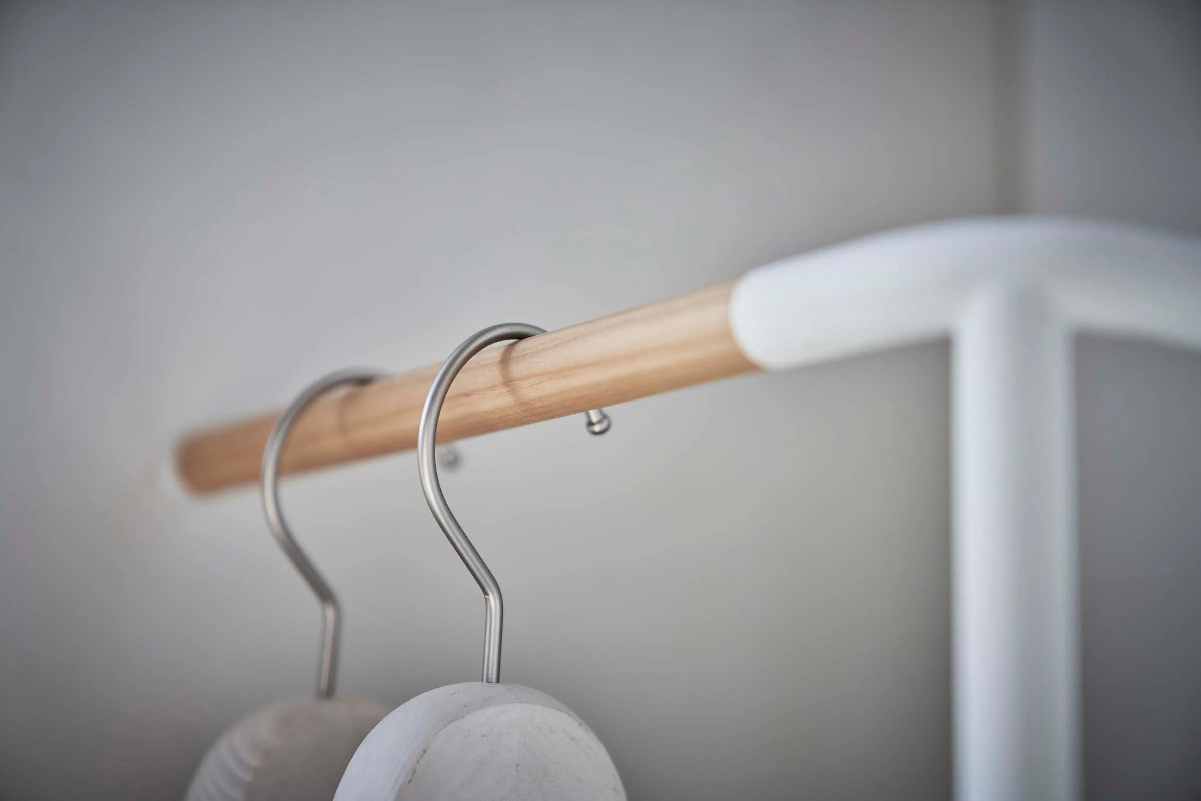 Corner Leaning Coat Hanger (63" H)  - Steel   Wood from Yamazaki Home