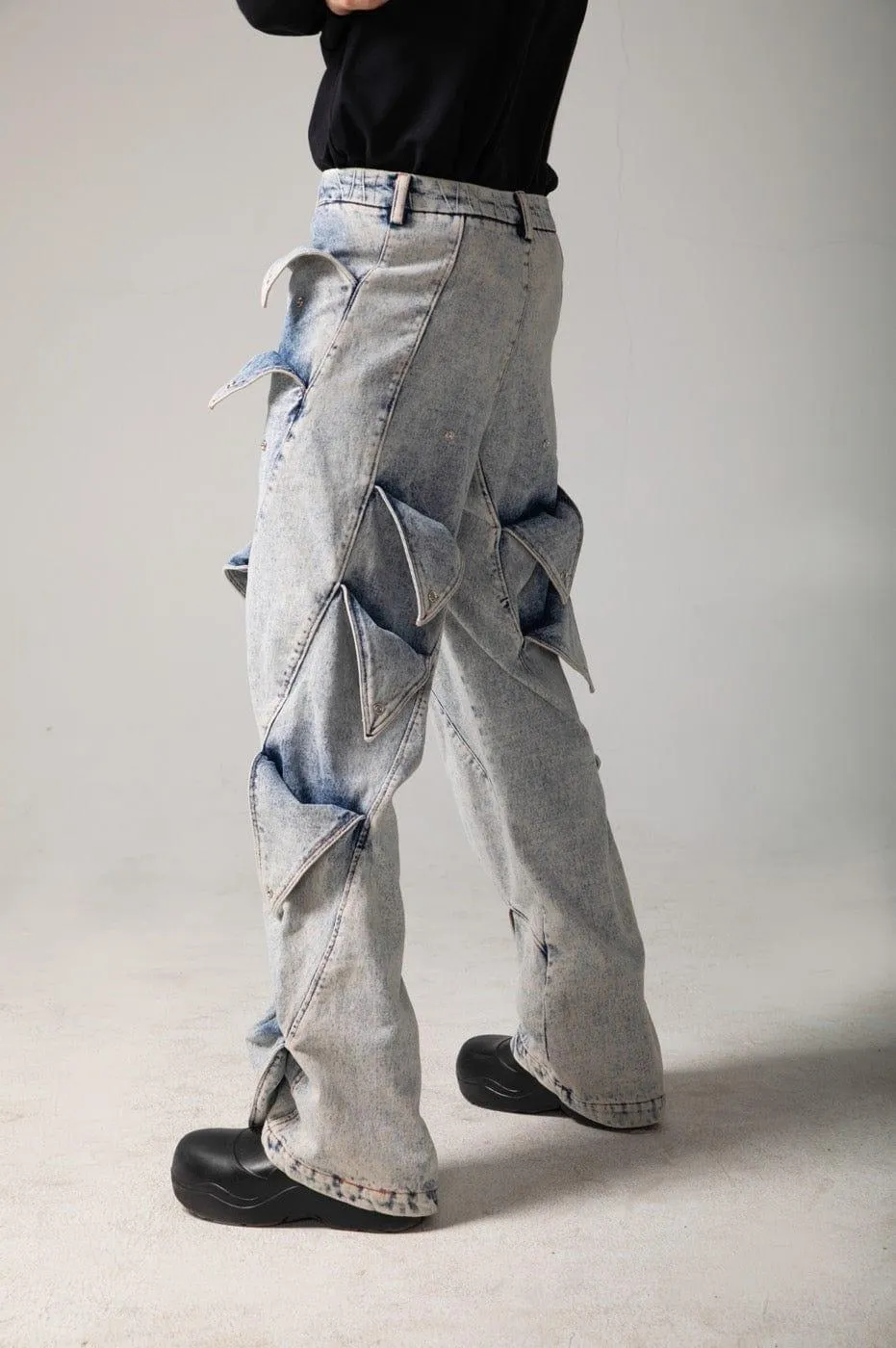 DND4DES Deconstructed Rose Petals Washed Jeans
