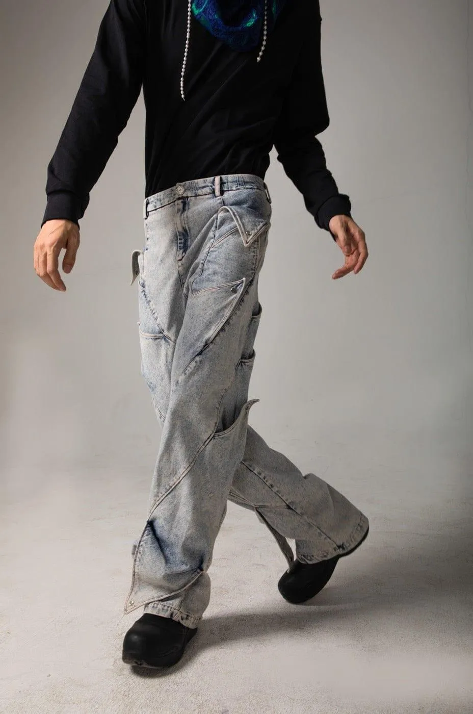 DND4DES Deconstructed Rose Petals Washed Jeans