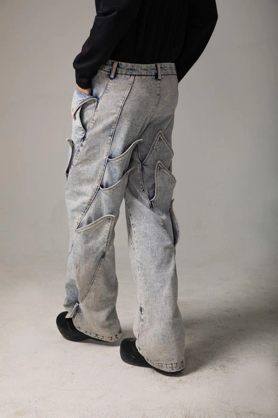 DND4DES Deconstructed Rose Petals Washed Jeans