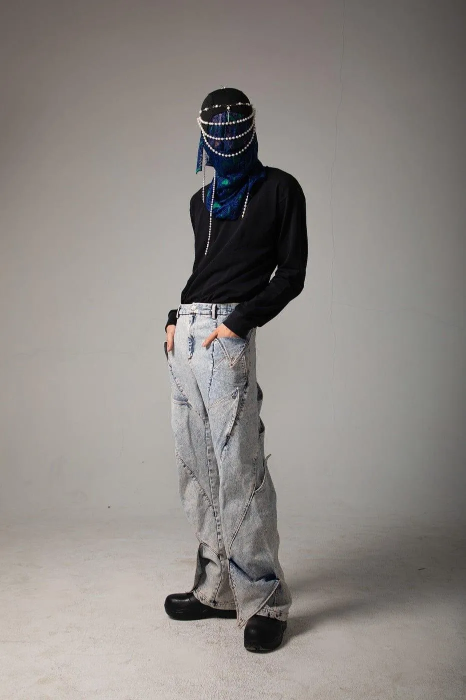 DND4DES Deconstructed Rose Petals Washed Jeans