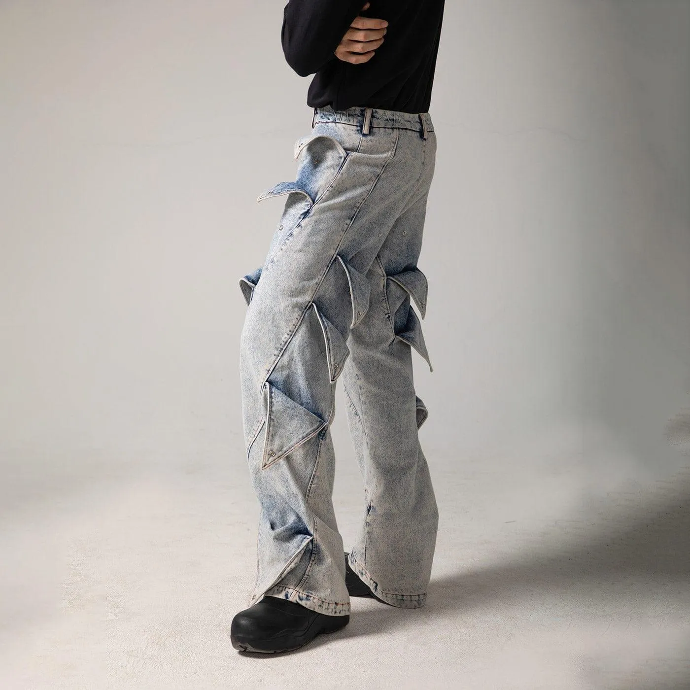 DND4DES Deconstructed Rose Petals Washed Jeans
