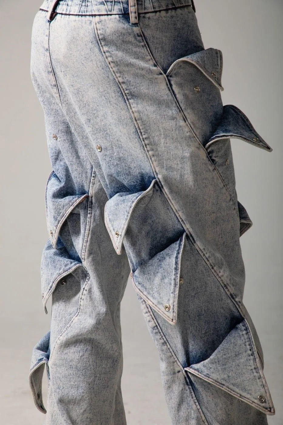 DND4DES Deconstructed Rose Petals Washed Jeans