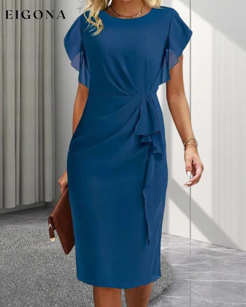 Elegant Ruffled Knee Length Dress