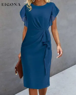 Elegant Ruffled Knee Length Dress