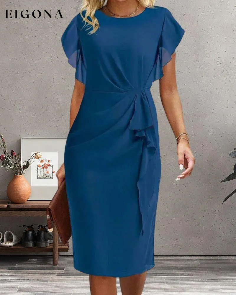 Elegant Ruffled Knee Length Dress