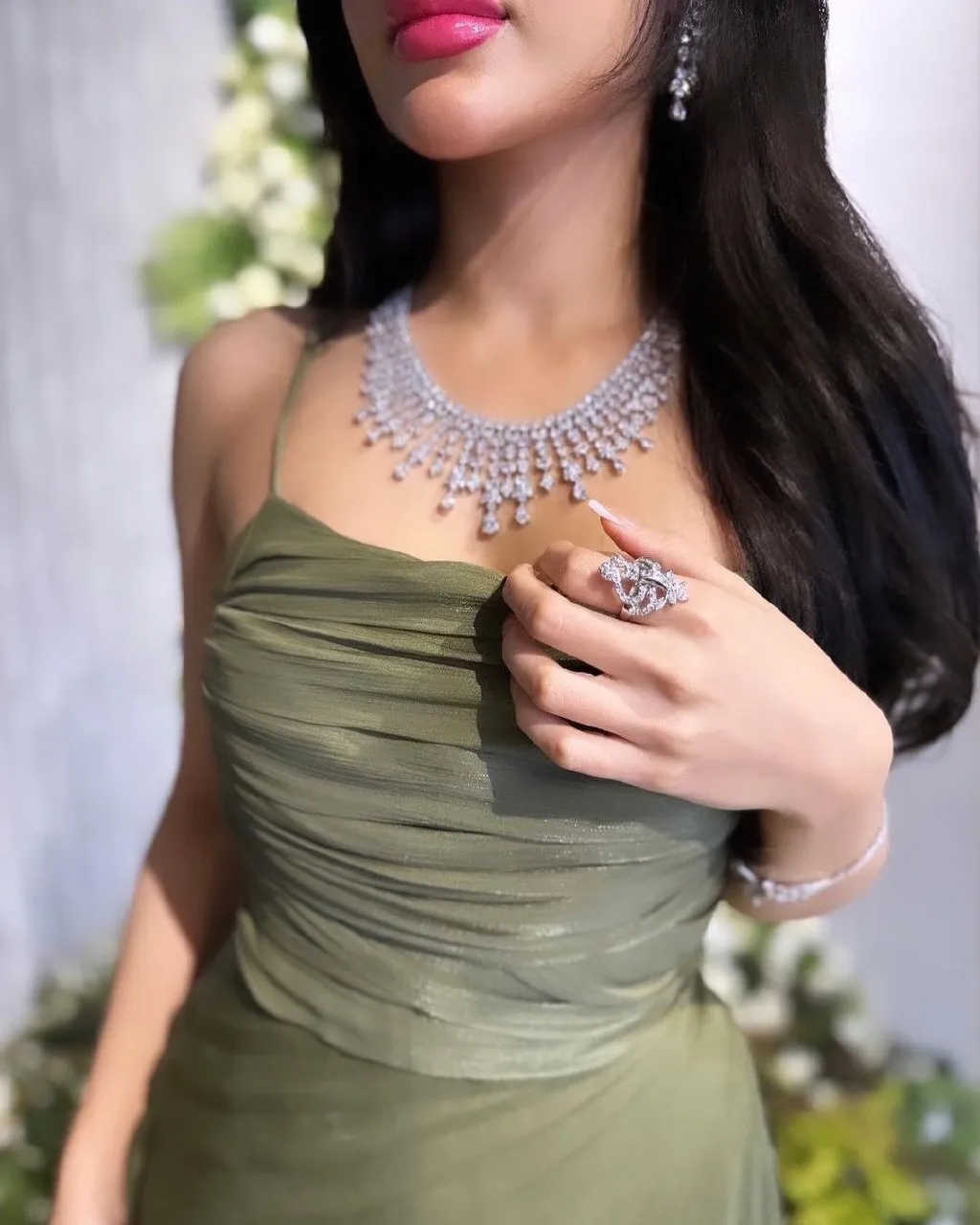 Green A Line Long Prom Dresses Formal Occasion Dress