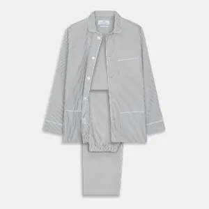 Green Bengal Stripe Modern Fit Cotton Pyjama Set
