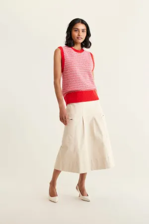 Houston Merino Cashmere Vest In Red