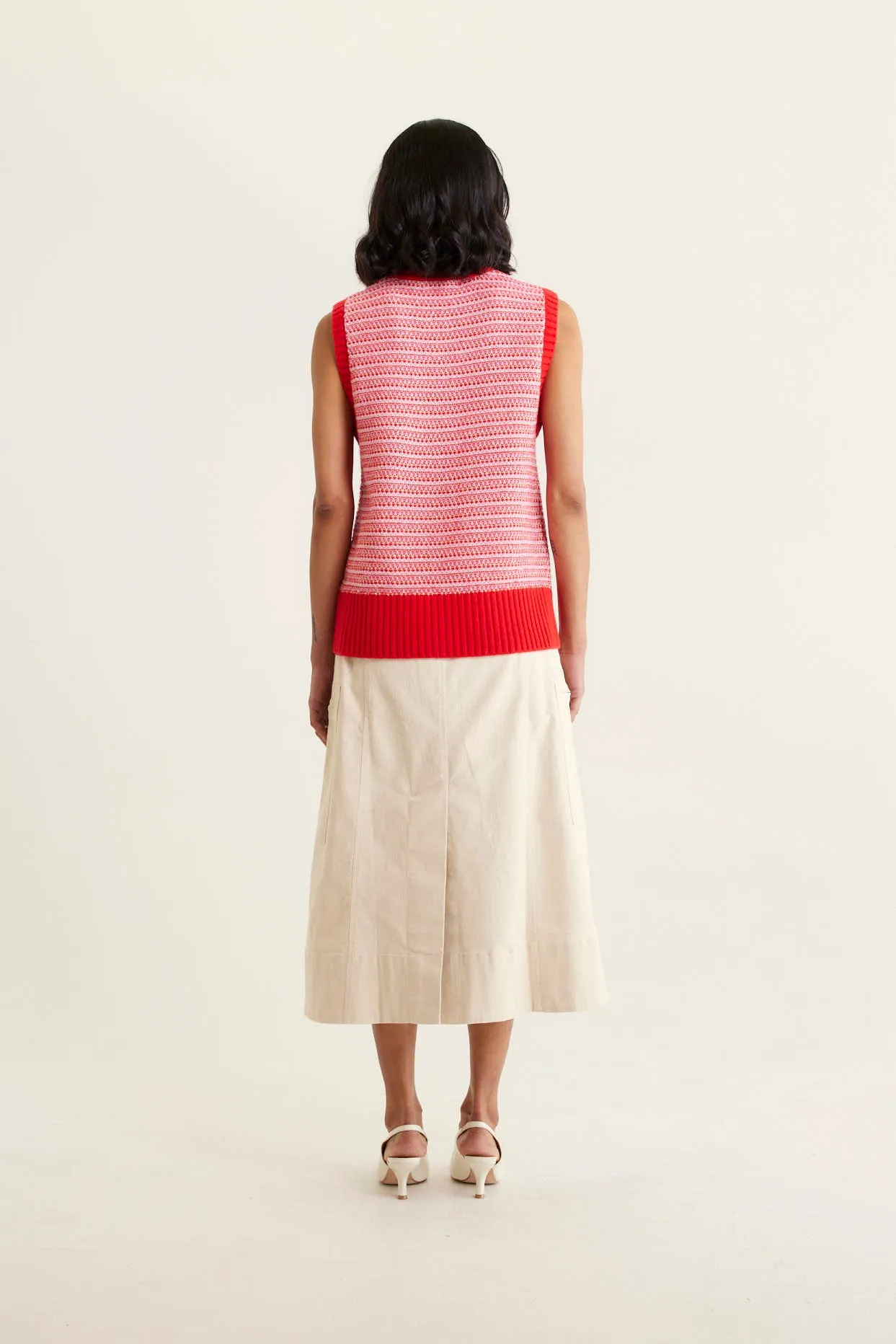 Houston Merino Cashmere Vest In Red