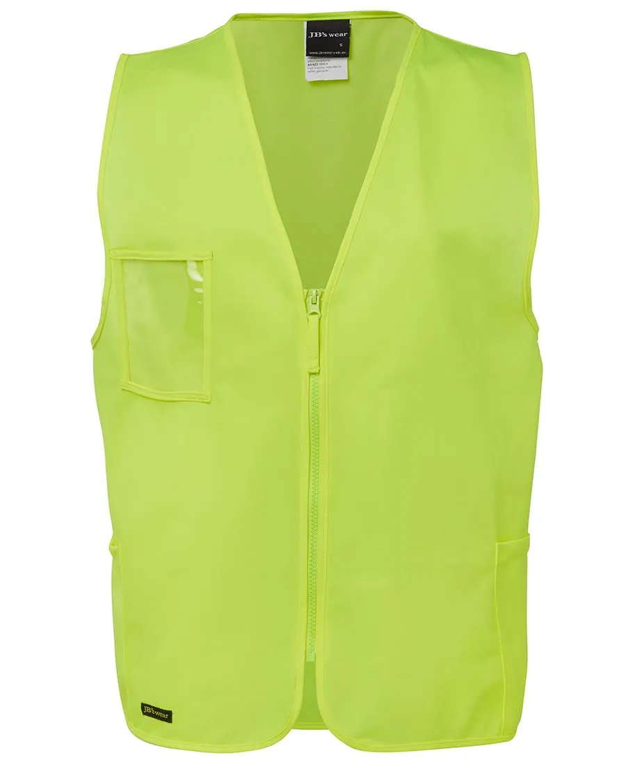 JB6HVSZ JBs Wear Hi Vis Zip Safety Vest