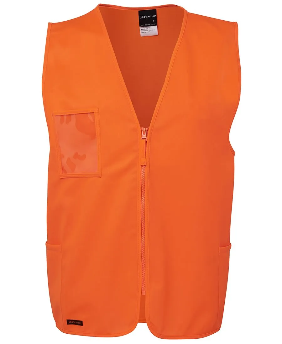 JB6HVSZ JBs Wear Hi Vis Zip Safety Vest
