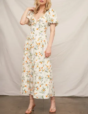 Joanna Ivory Floral Midi Dress