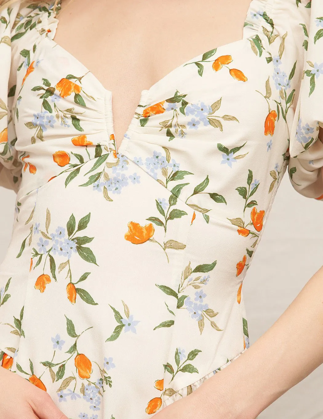 Joanna Ivory Floral Midi Dress