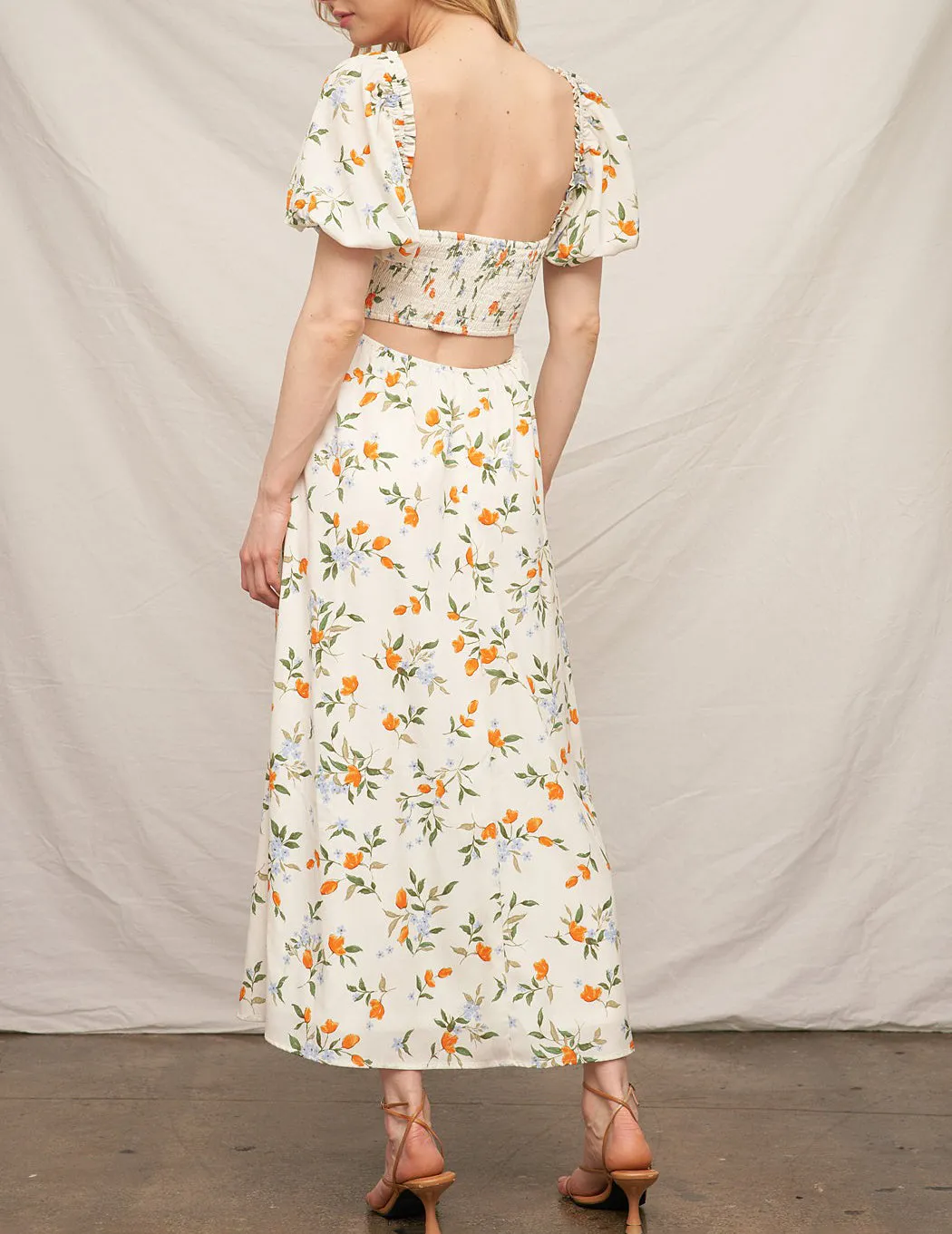 Joanna Ivory Floral Midi Dress