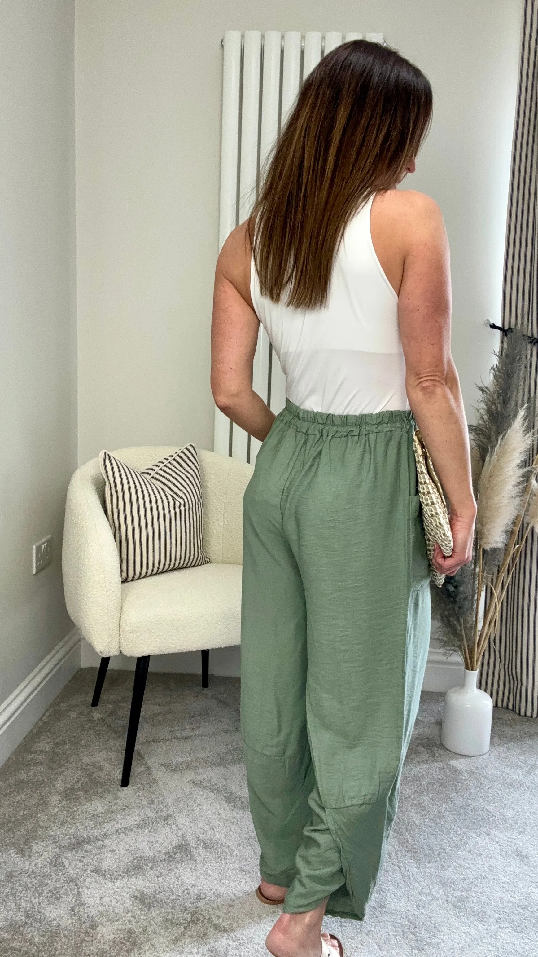 KHAKI TAPERED TROUSERS