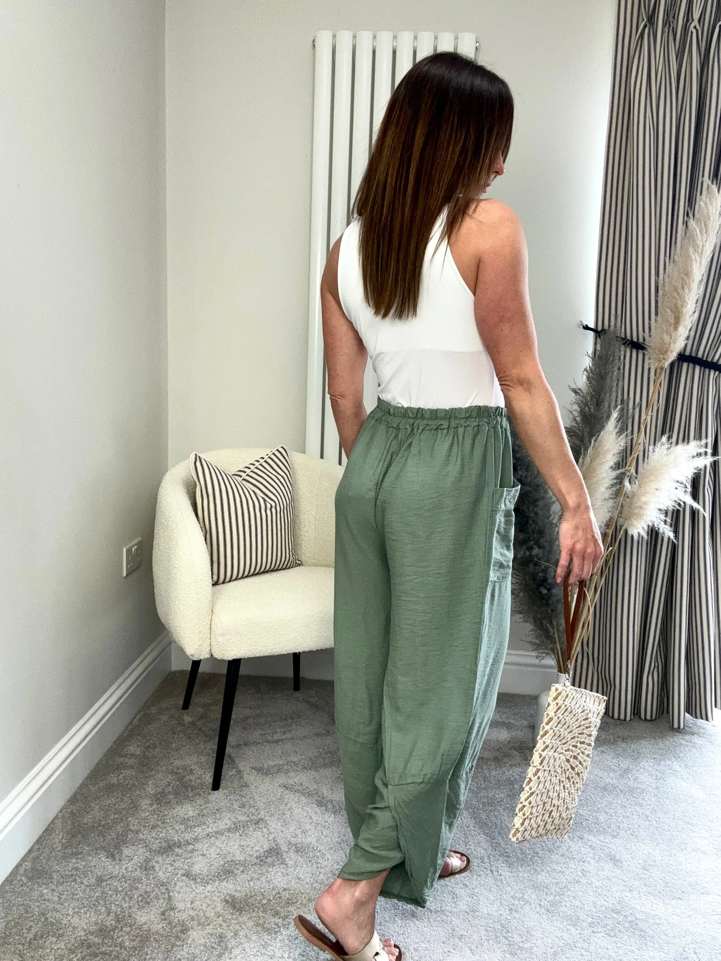 KHAKI TAPERED TROUSERS