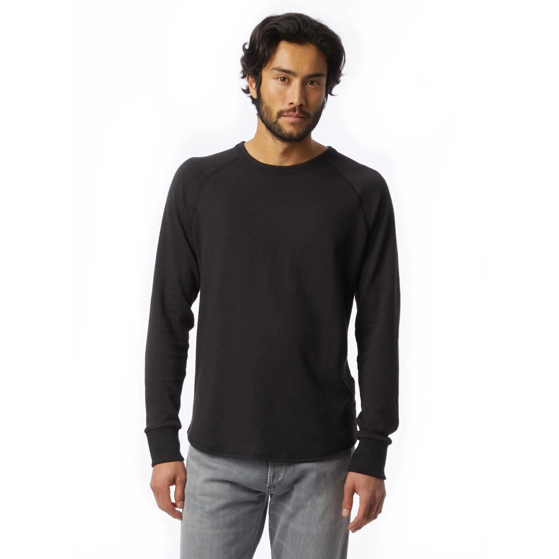 Kickback Vintage Heavy Knit Pullover Sweatshirt (Black)