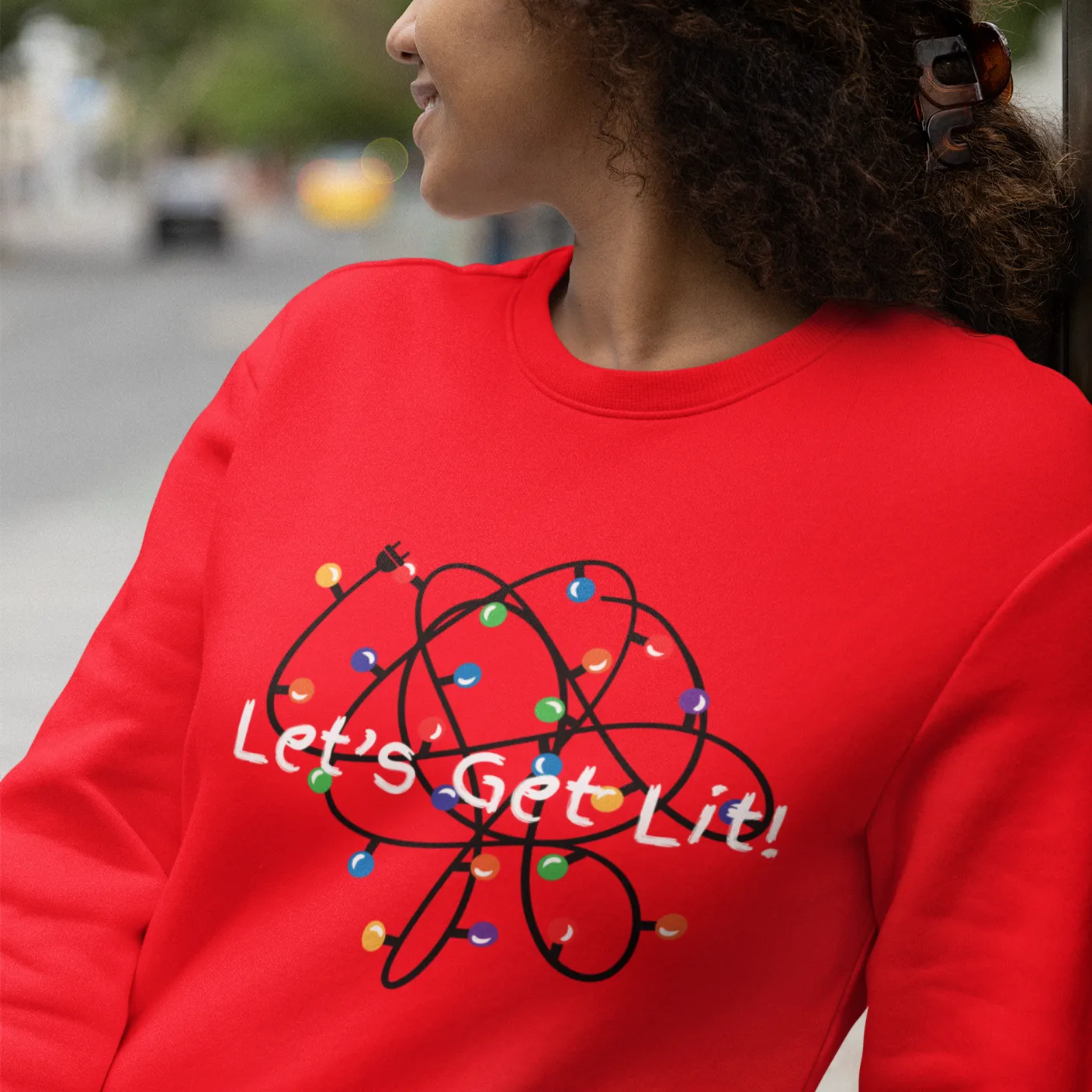 Let's Get Lit Sweatshirt, Cute Christmas Hoodie, Lets Get Lit Matching Family Hoodie, Christmas Hoodie, Christmas Gift, Ugly Sweatshirts