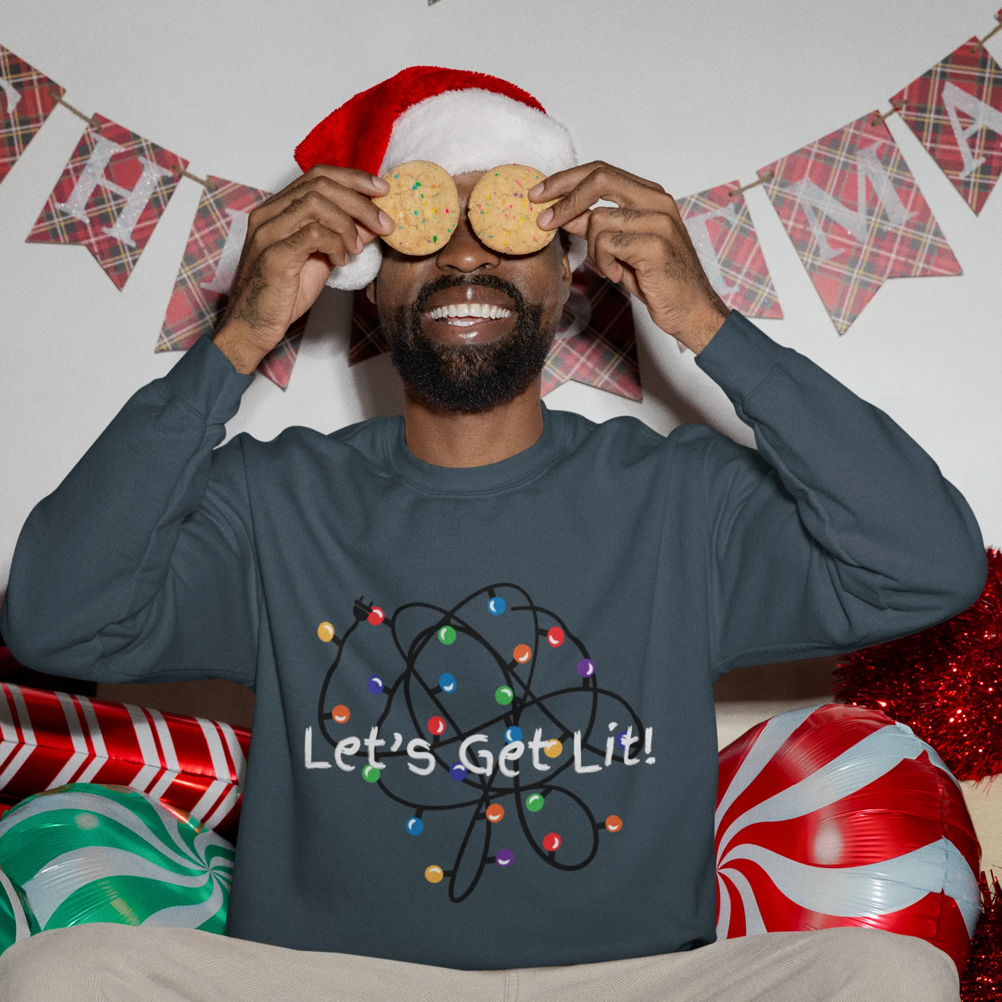 Let's Get Lit Sweatshirt, Cute Christmas Hoodie, Lets Get Lit Matching Family Hoodie, Christmas Hoodie, Christmas Gift, Ugly Sweatshirts