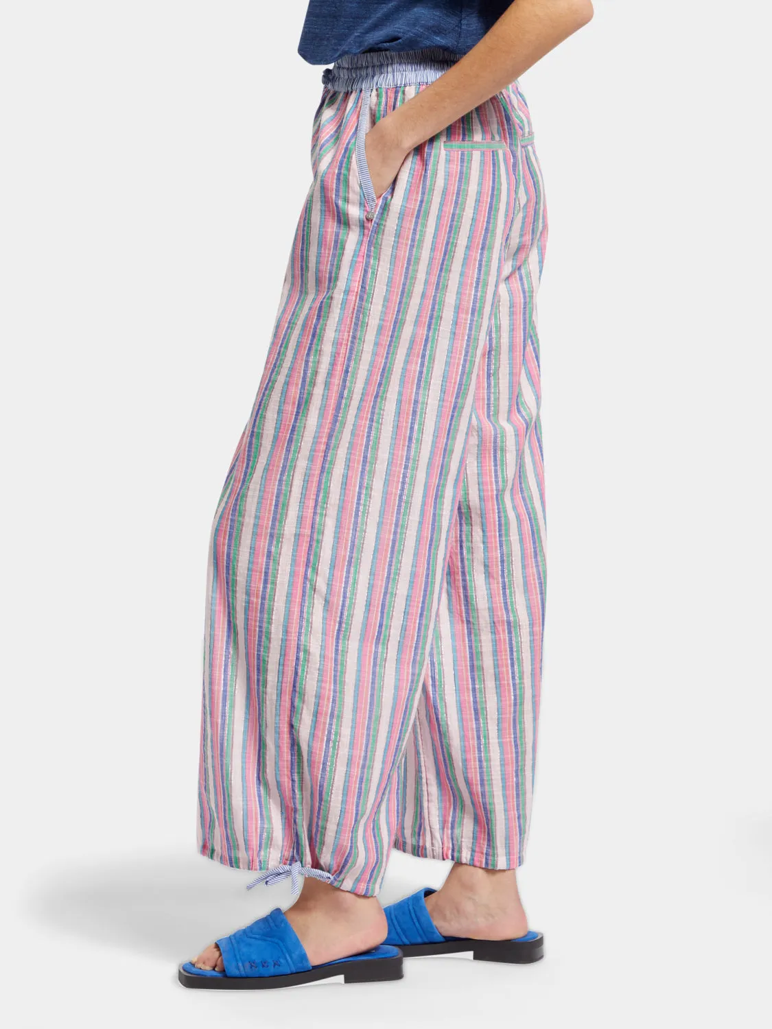 Lurex striped beach pants